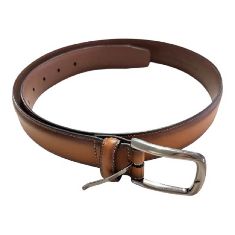 Roundtree & Yorke Dress Belt • Camel and Gunmetal